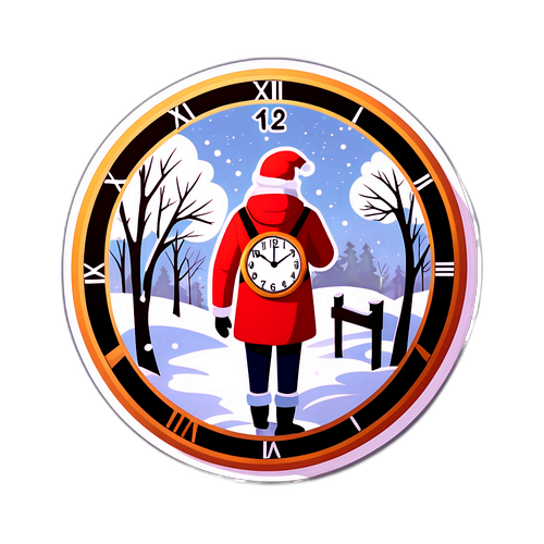 Ceas vechi pe fundal de iarnă