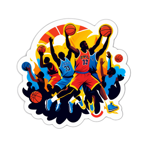 Dynamic Basketball Sticker