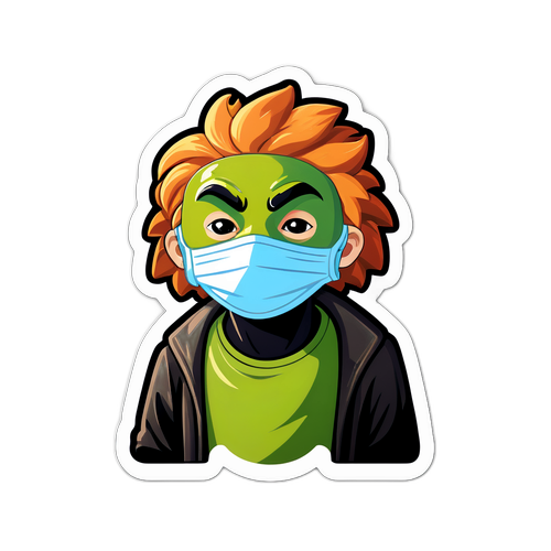 미세먼지와 싸우는 마스크 캐릭터 스티커