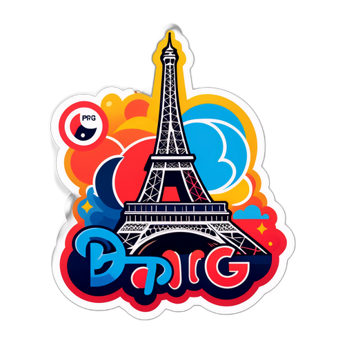 Pelekat PSG dengan Menara Eiffel