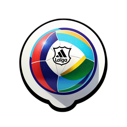 Stylisierter LaLiga Ball auf schimmerndem Hintergrund