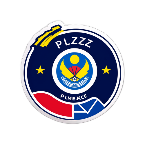 Samolepka zdůrazňující lokalitu Plzeň a zápas Fenerbahçe se symboly města