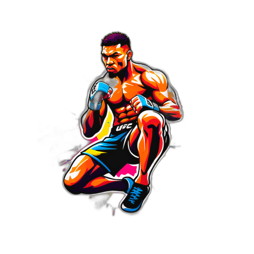 Pegulat UFC Garang dalam Pose Aksi