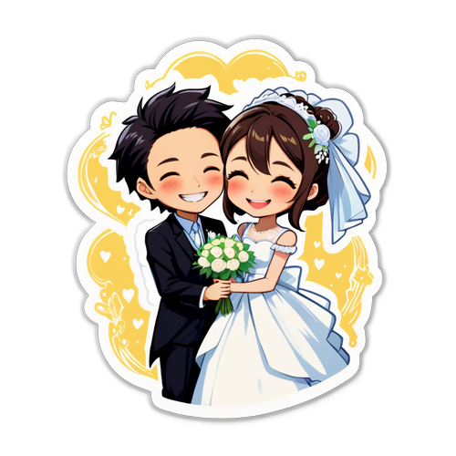 黒嶋優奈と柳明裕の感動的な結婚式の瞬間！笑顔が溢れる最高のイラスト