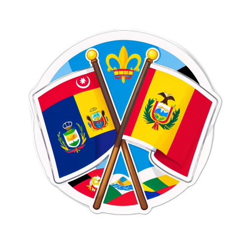 Sticker ya Bendera za Peru na Ecuador