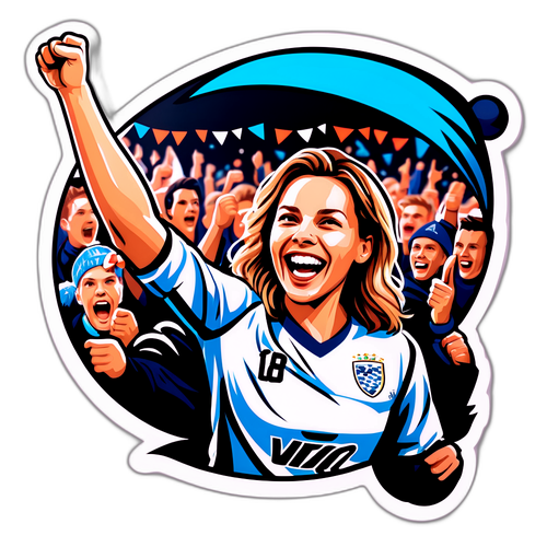 Sticker von Michaela Dorfmeister nach dem Sieg