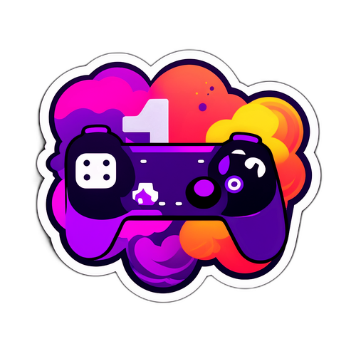 Wzór naklejki z kontrolerem do gier