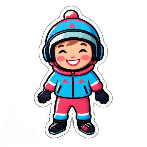 Kaakit-akit na tauhan na nakadamit bilang ski jumper