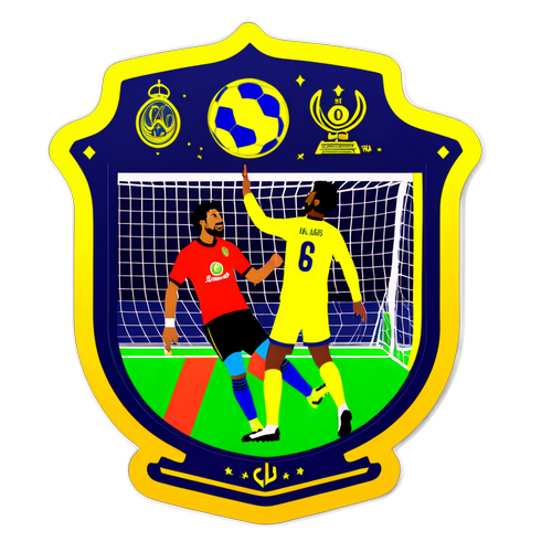 알 나스르와 알 이티하드 경기의 주요 순간 스티커 디자인