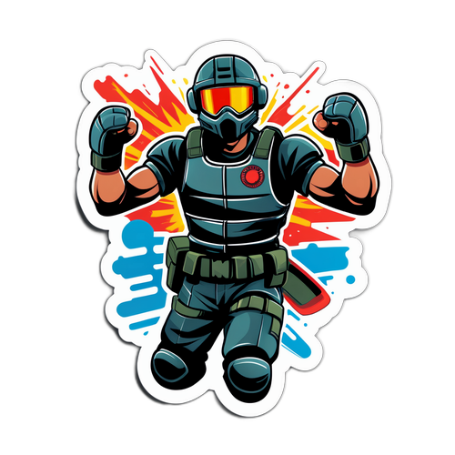 Наклейка с Давидом Фигередо в боевой форме