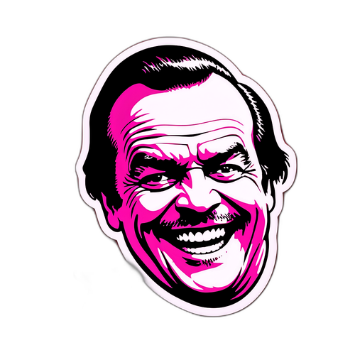 Minimalist klistremerke med Jack Nicholsons ikoniske smil