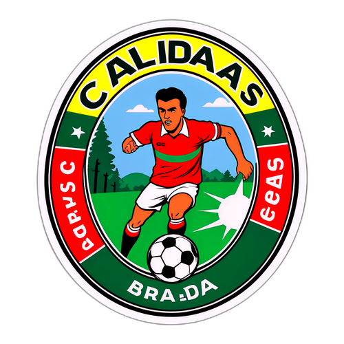 Muundo wa sticker wa retro kwa Caldas dhidi ya Braga