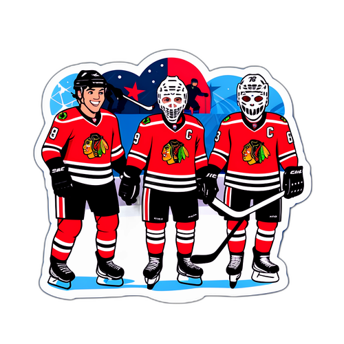 Креативный рисунок хоккеистов Техаса и Чикаго