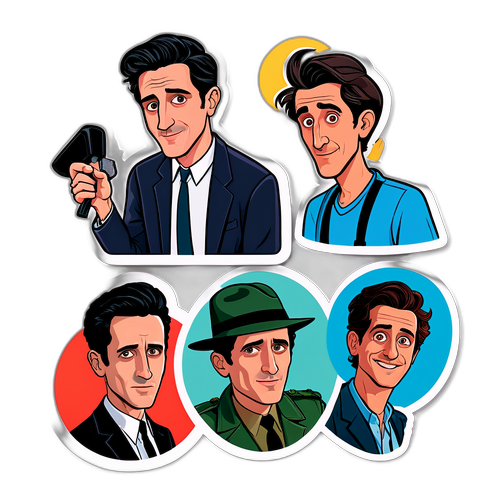 สติกเกอร์การ์ตูนของเจมส์ แรนโซนในบทบาทต่างๆ