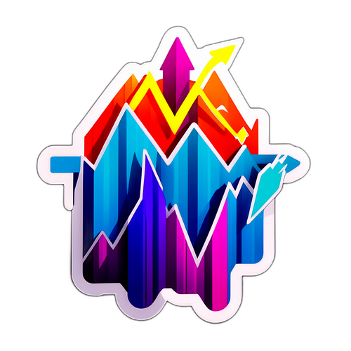 Stiker Grafik Pasar Saham Modern