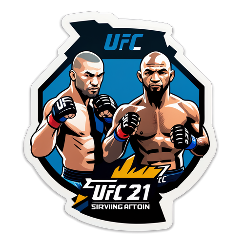 Sticker van UFC 311 met iconische vechters in actie