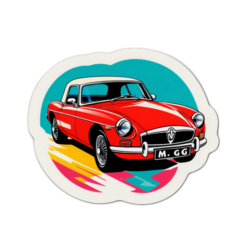 מדבקה סטייליסטית של לוגו MG רטרו