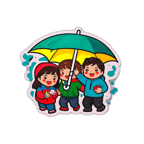 비 오는 날 게임을 즐기는 팬들의 모습