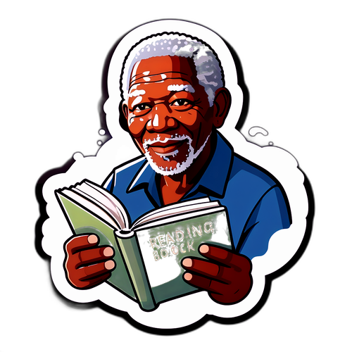 Sticker med en man som läser en bok