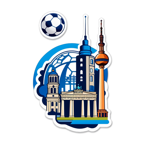 Stylisierte Darstellung des Hertha BSC Logos mit Berliner Wahrzeichen