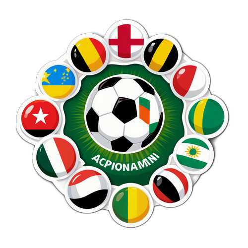 AFCON samolepka zdůrazňující africké fotbalové turnaje