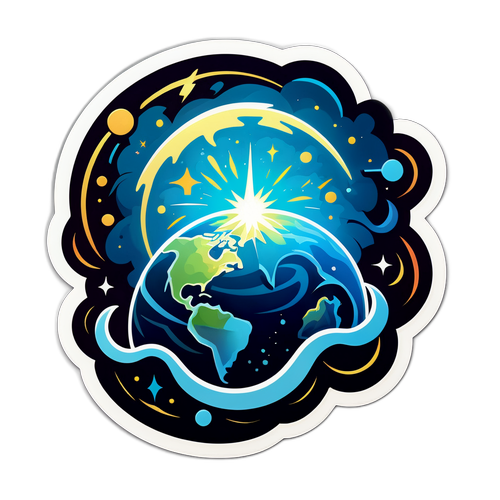 Графіка для наклейки з потоком магнітних штормів