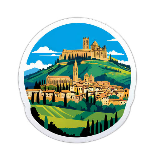 Adesivo panoramico di Orvieto, Italia