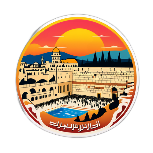 כותל מערבי בשקיעה