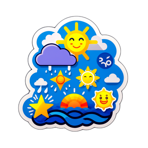 Sticker thời tiết năng động cho Hà Nội