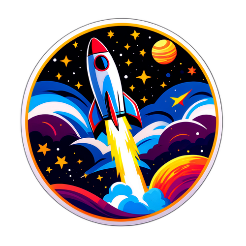 Razzo che Sorvola un Cielo Stellato