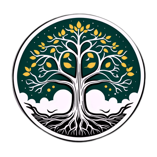 Familjeträd med rötter och grenar