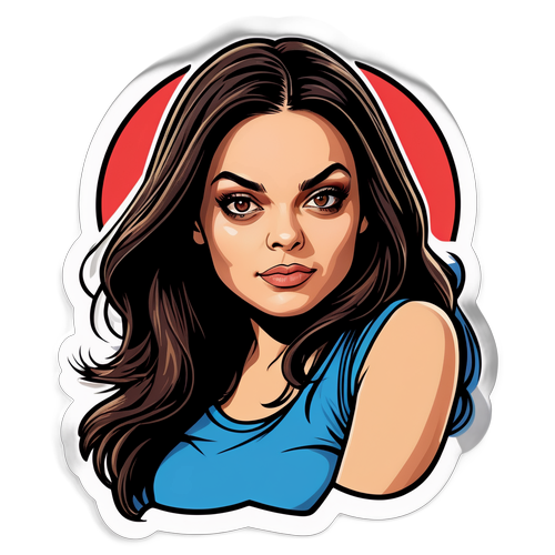 Mila Kunis im kreativen Comic-Stil