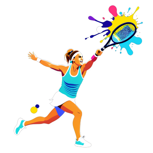 Dynamic Tennis Pose Sticker