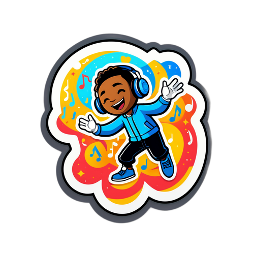 Playful DJ Sticker