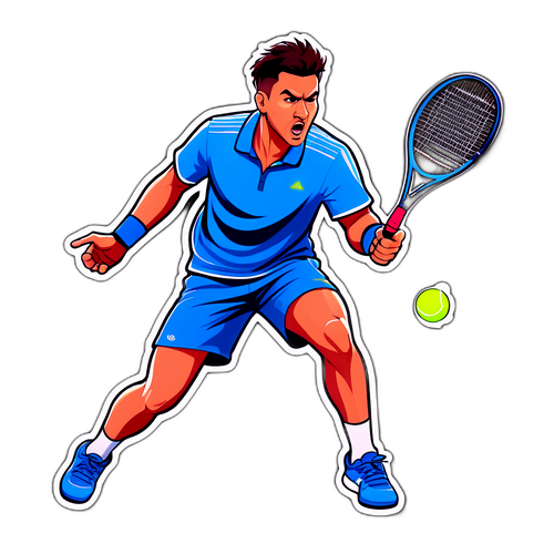 Sticker de Sebastián Báez en acción