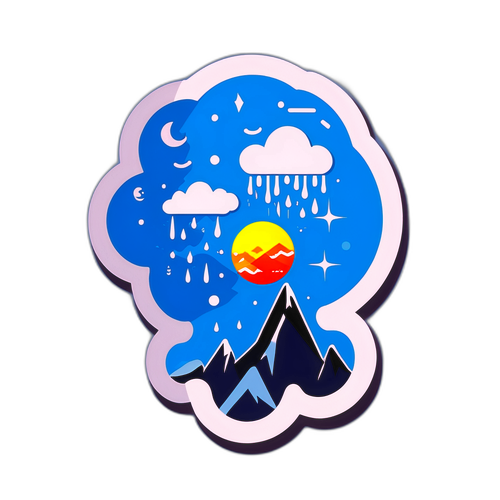 Стикер с метеорологом, предсказывающим погоду в Якутске