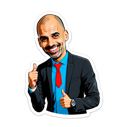 Autocolant Pep Guardiola în stil amuzant