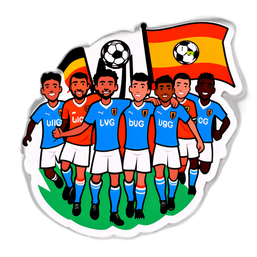 Stiker Pertandingan Bola Sepak yang Menghiburkan