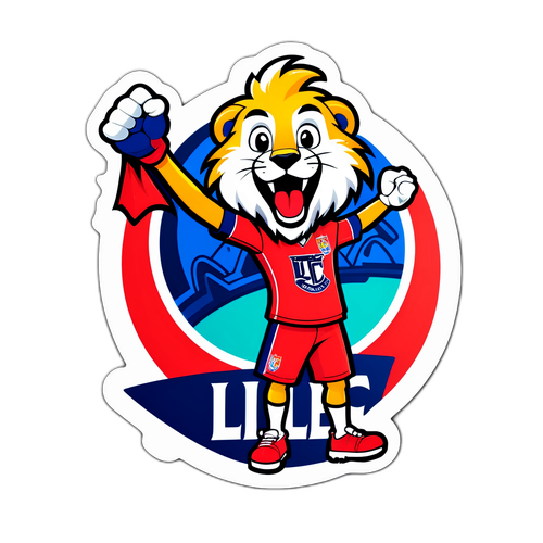 Stiker Lille FC dengan Maskot yang Bersorak