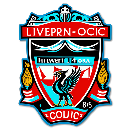 Liverpool FC Crest Sticker with Anfield Stadium Background