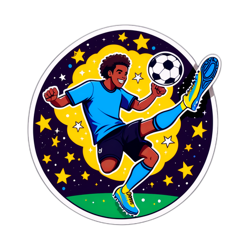 Stiker Estêvão Menendang Bola