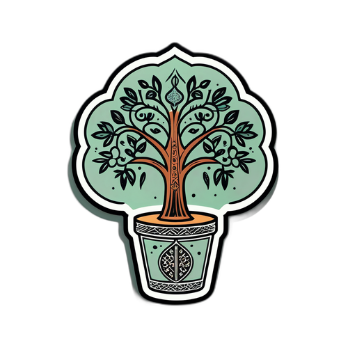 Marockansk-inspirerad Baobab-klistermärke
