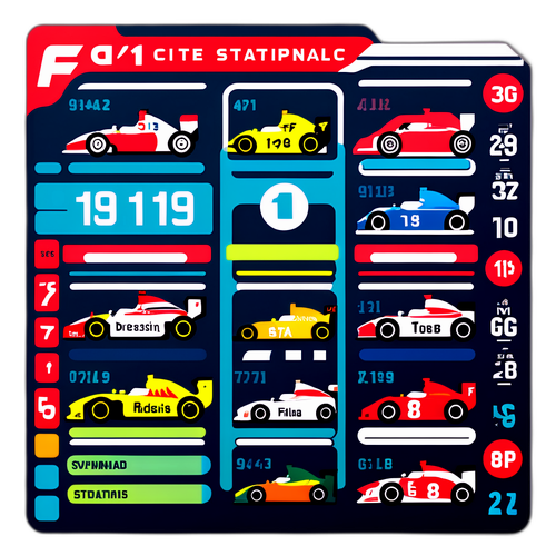 F1 Standings Sticker met Infographic Design