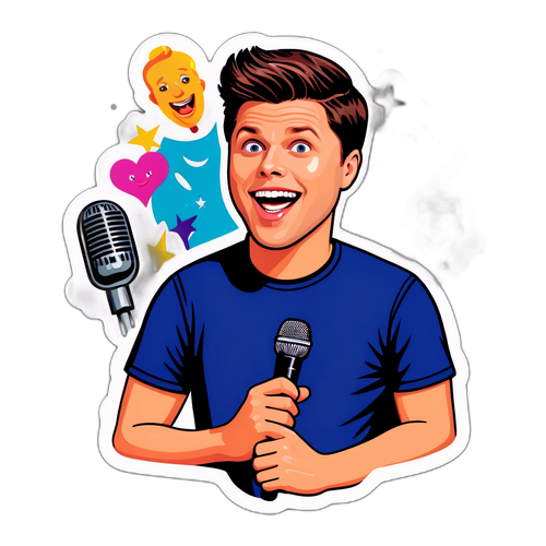 Humorous Sticker of Colin Jost
