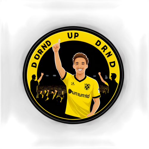 Sticker Dortmund với biểu tượng tự hào và hình ảnh khán giả cổ vũ