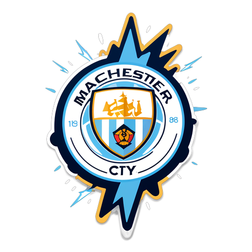 Fırtına Gibi Gelen Güç! Manchester City'nin Enerjik Logosu ile Futbol Coşkusu