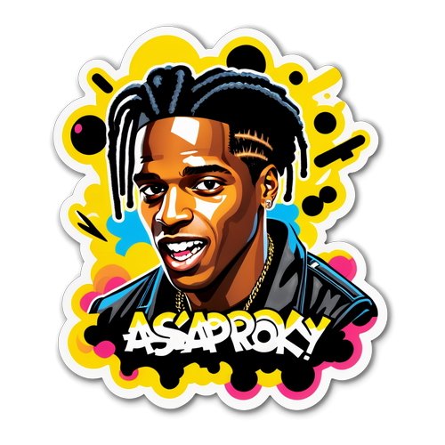 Playful Graffiti Sticker Featuring 'ASAP Rocky'