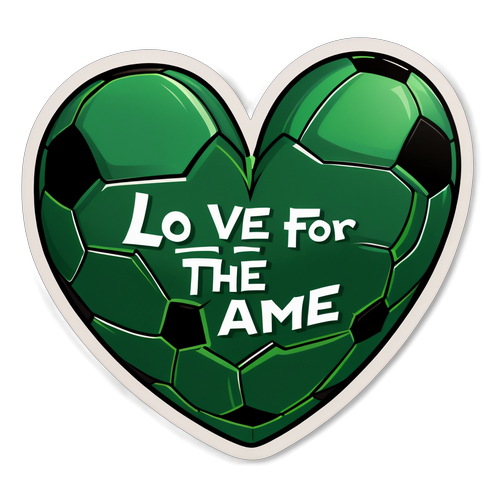 Heart-Shaped Football Sticker