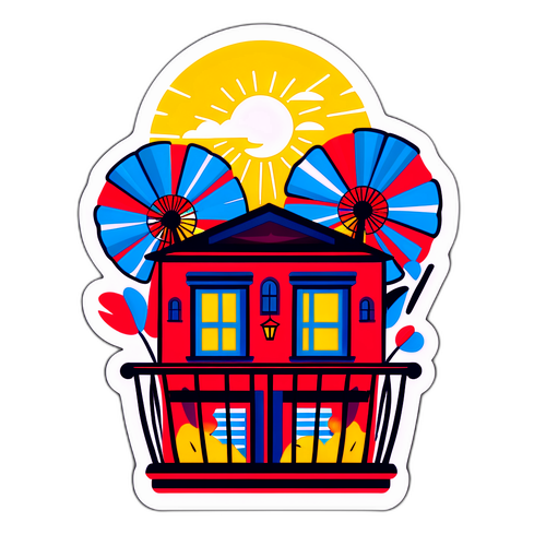 บ้านที่มีแฟนๆ เชียร์จากระเบียง