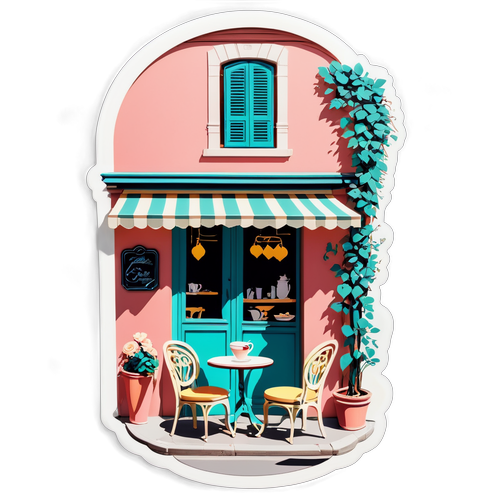浪漫的法式咖啡馆街景